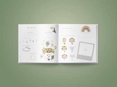 Krippen-Freundebuch im tierischen Design zum Ausfüllen