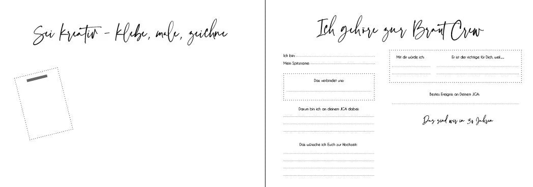 Freundebuch JGA / Junggesellenabschied / Braut-Freundebuch / Hochzeitsfreundebuch