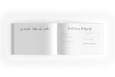 Freundebuch zur Babyparty im Trockenblumen Design