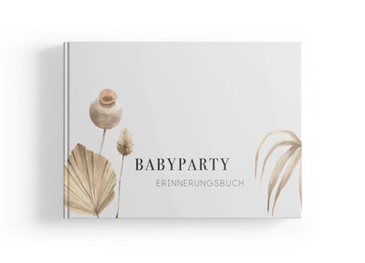 Freundebuch zur Babyparty im Trockenblumen Design