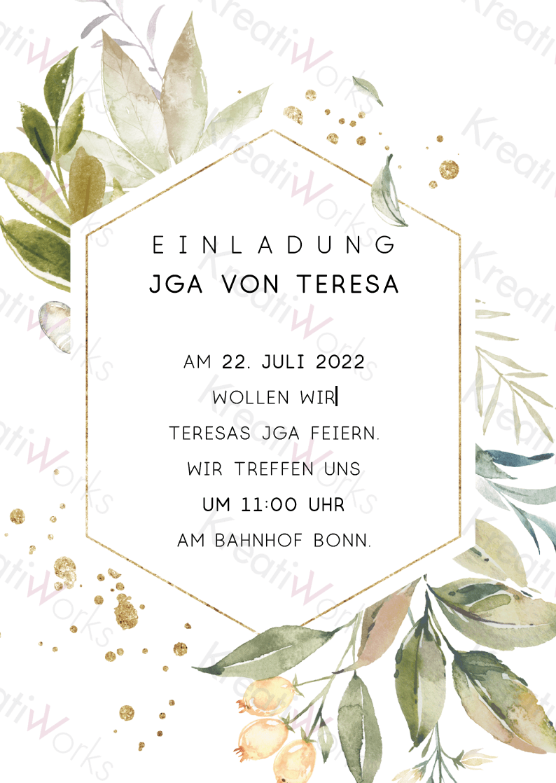 Digitale Einladung zum JGA