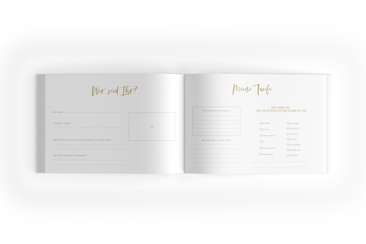 Gästebuch im Boho Bogen Design zum Ausfüllen bei der Taufe