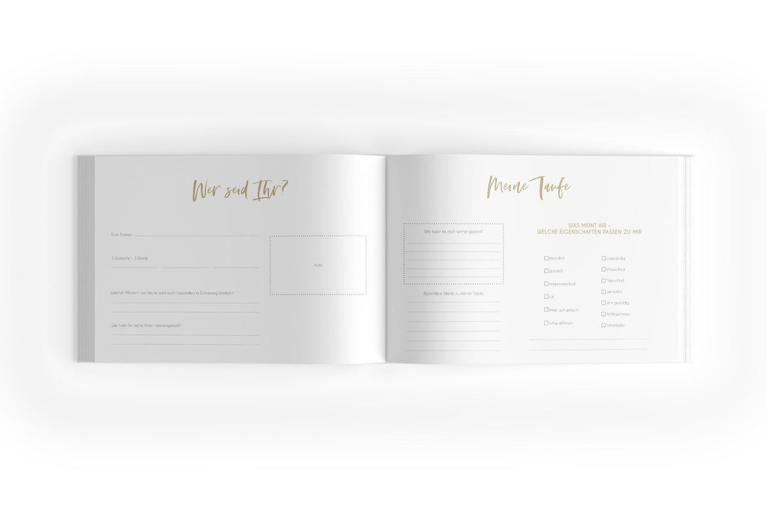 Gästebuch im Bären Design zum Ausfüllen bei der Taufe