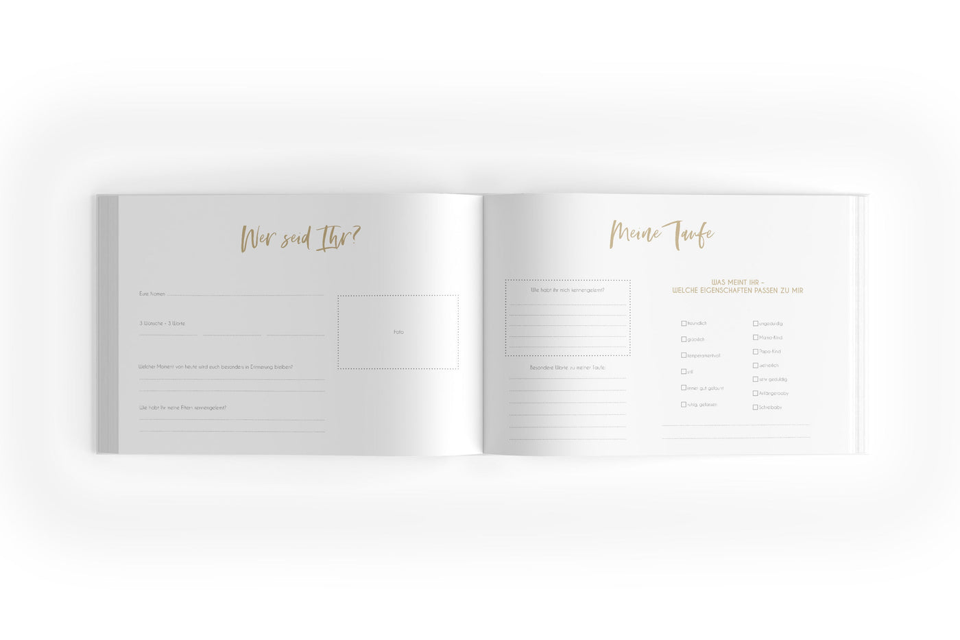 Gästebuch im Bären Design zum Ausfüllen bei der Taufe